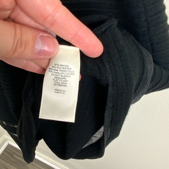 Eliza J Fit & Flare Ribbed Black 3/4 Sleeve Dress - Picture 6 of 9